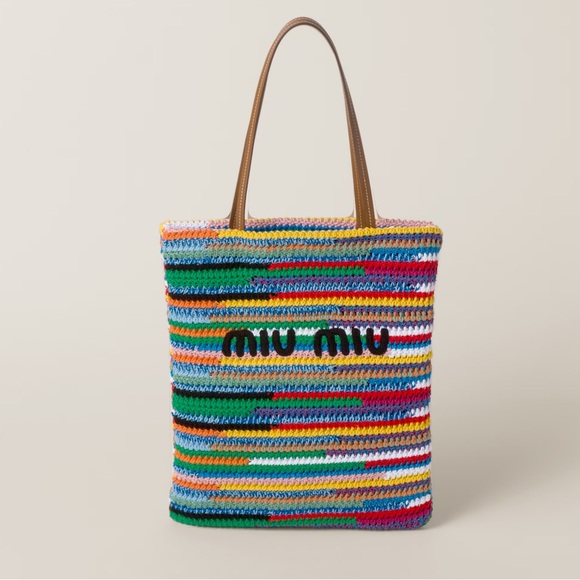 NWT Miu Miu Crochet Tote Bag - Picture 2 of 7